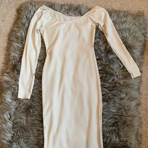 Carli Bybel x Missguided Midi Taupe Dress